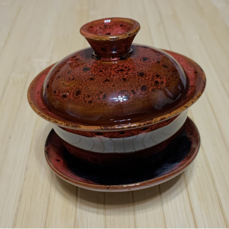 Гайвань из керамики Чаоу Цзиша красная 100 мл